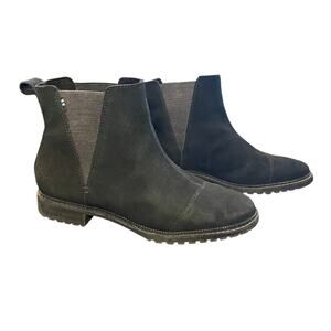 TOMS Cleo Chelsea Boot Black Suede Size 9 - Low Heel